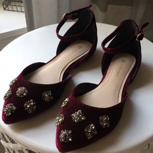 EUC FARYL ROBIN MAGENTA VELOUR FLATS 8